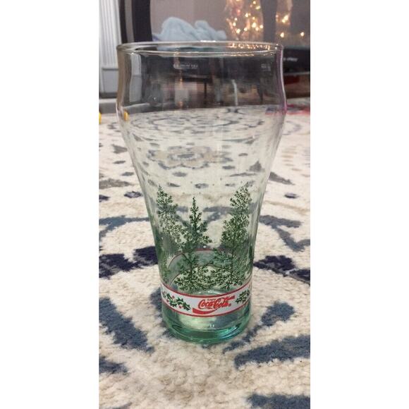 Collectible Christmas Coca Cola Glad Holly Trees Snow Great Condition Look 6” - Picture 1 of 5